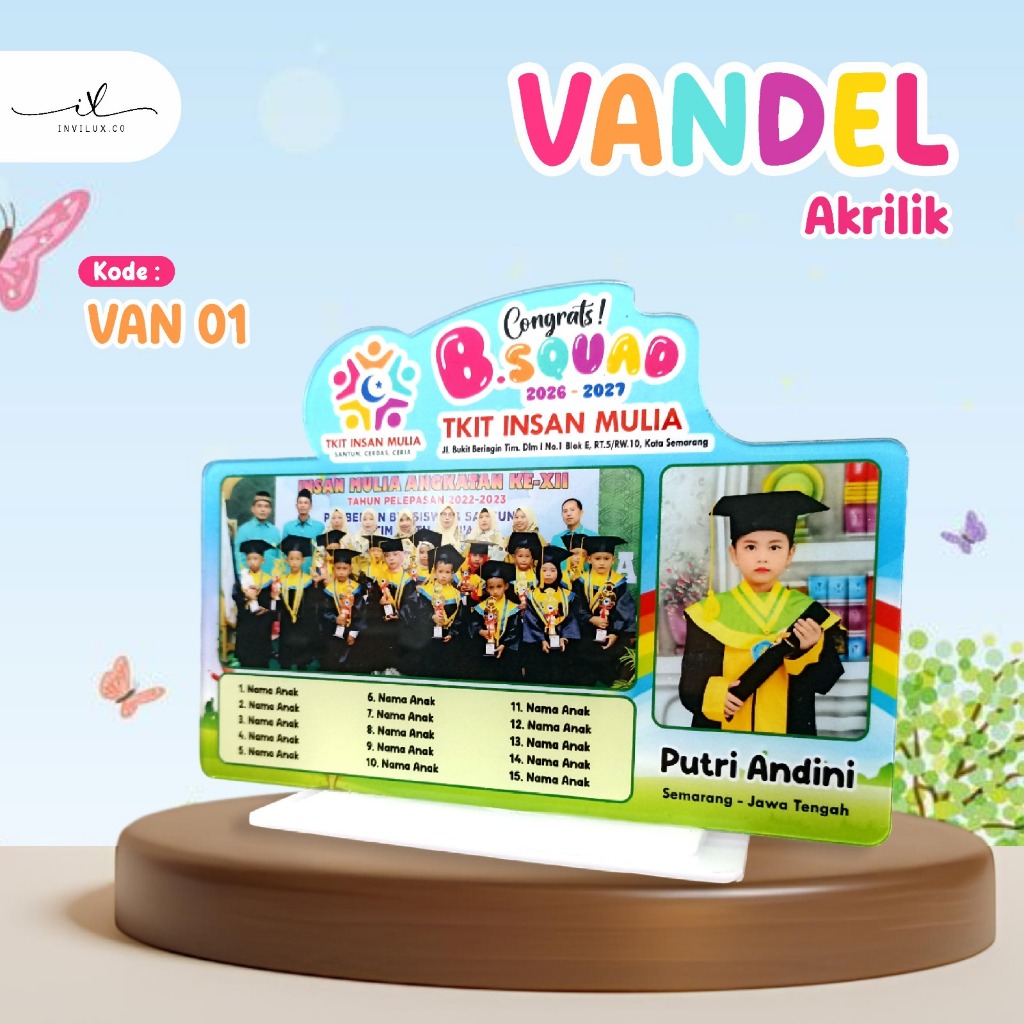 Vandel Custom Akrilik Foto Kenang Kenangan Wisuda Elegan Premium (BISA COD)