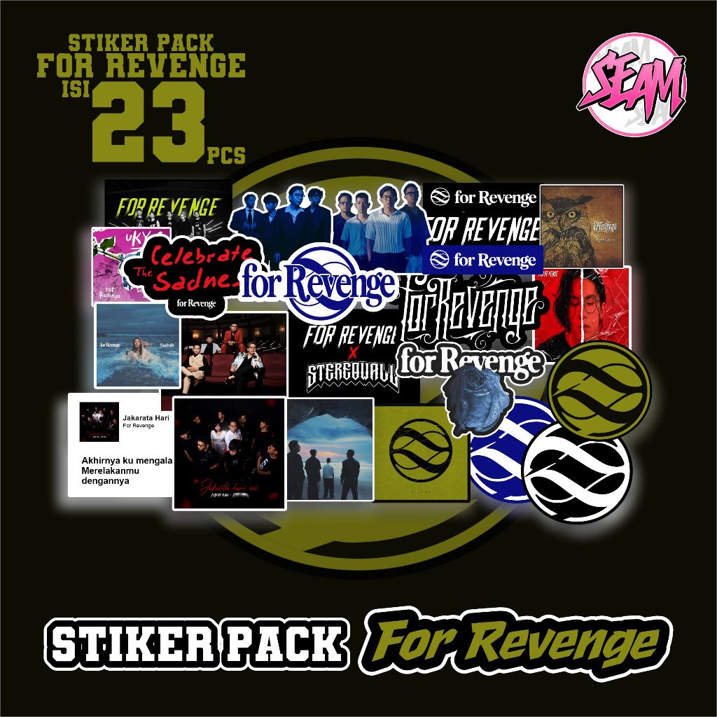 STIKER PACK BAND FOR REVENGE TERBARU KEREN STIKER PACK BAND FOR REVENGE KEKINIAN TERBARU ISI 23PCS K