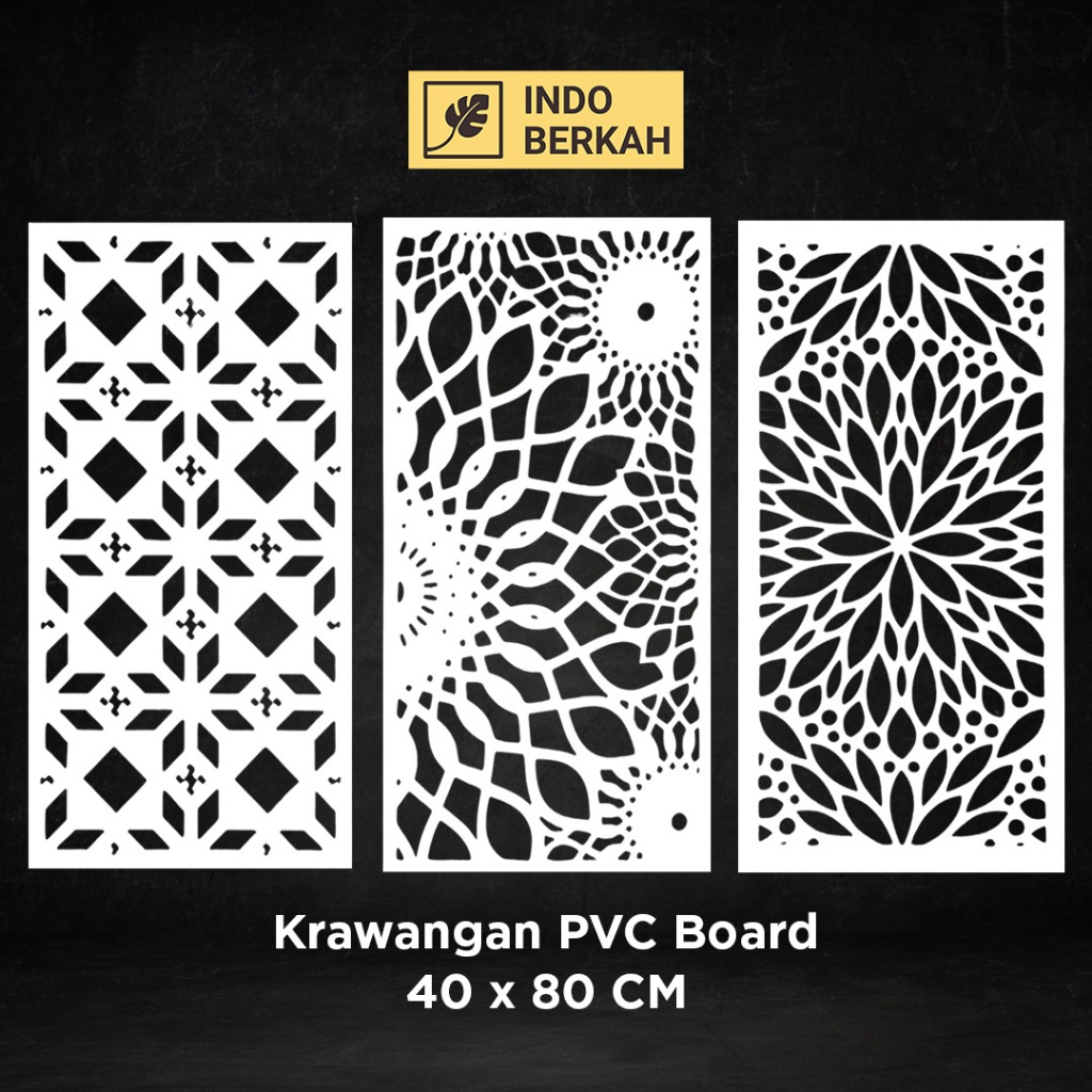 KRAWANGAN PVC BOARD 40X80CM / ORNAMEN PVC FOAM BOARD TEBAL 5MM / ORNAMEN DINDING / DEKORASI HIASAN D