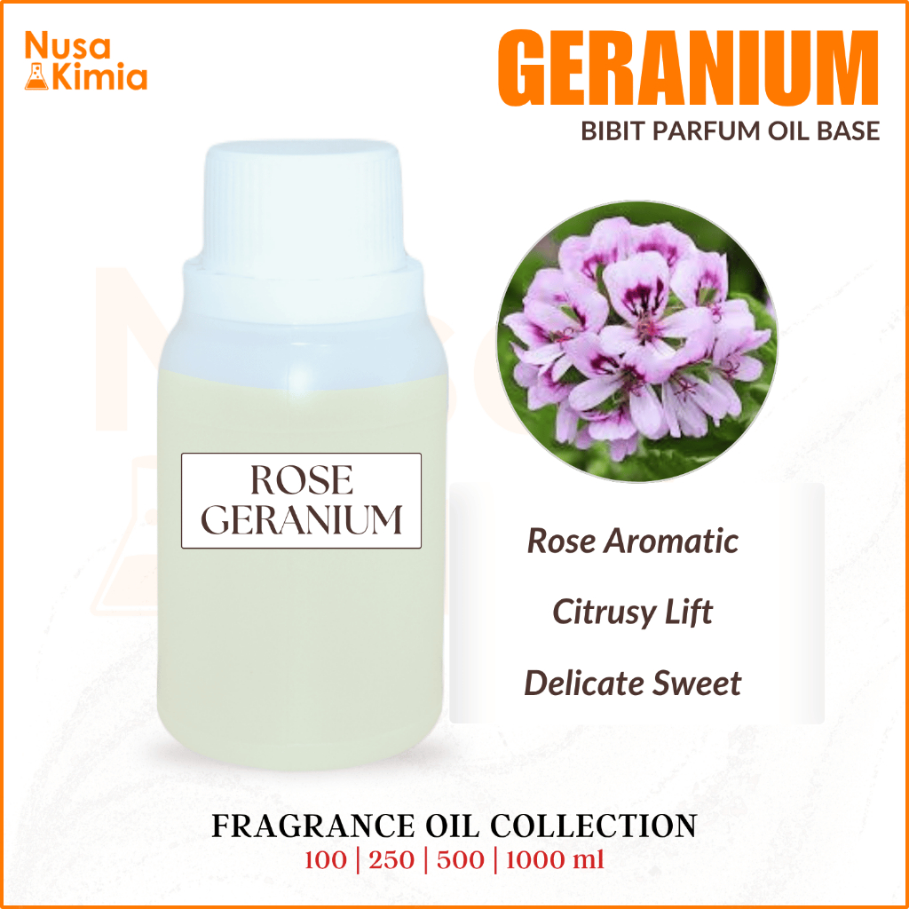 Bibit Parfum Geranium 1 Liter - Fragrance Oil untuk Parfum, Candle & Diffuser - Rose Geranium