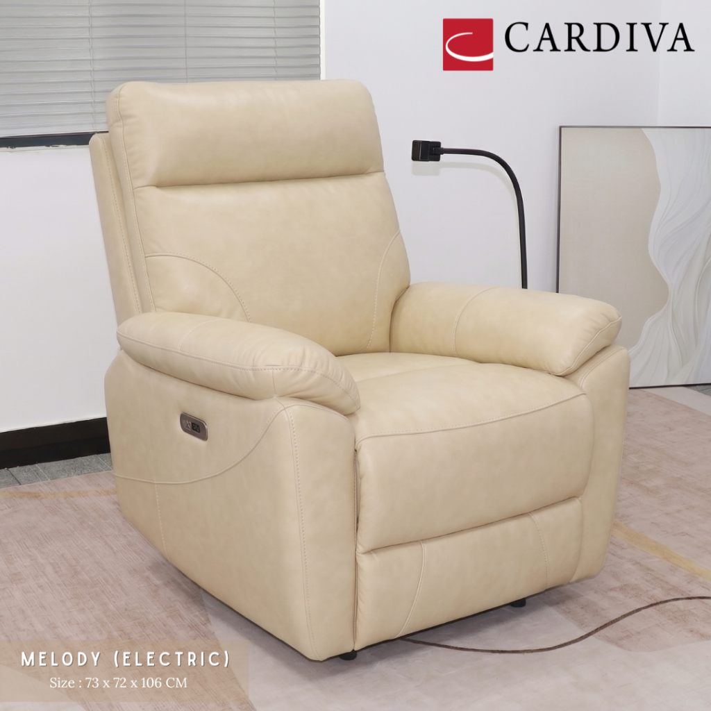 Sofa Recliner 1 Seater Cardiva minimalis mewah empuk oscar with phone holder