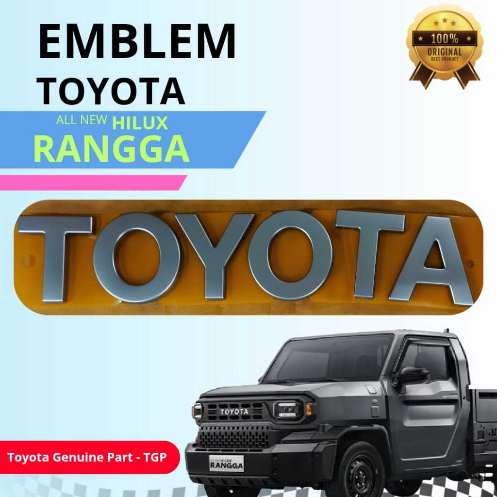 Emblem Logo Grill TOYOTA New Hilux Rangga 100% Original Toyota