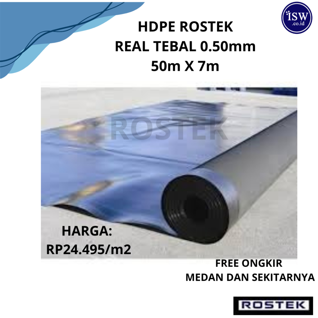 FREE ONGKIR | Terpal HDPE Geomembrane 0.5mm merk Rostek 50MX7M