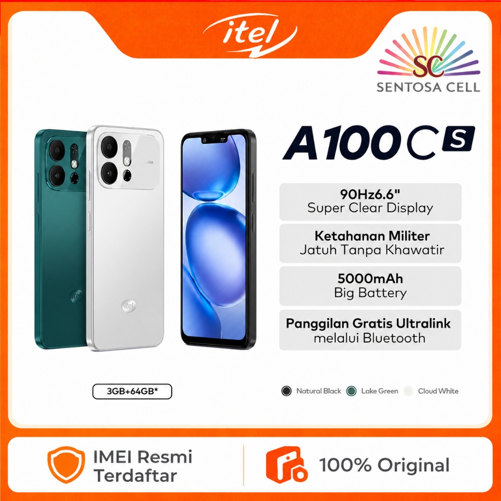 HP ITEL A100Cs 3/64 GARANSI RESMI ITEL INDONESIA
