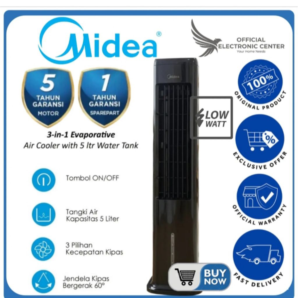 AIR COOLER / TOWER FAN MIDEA MAC 500MOBPW / AC100 10UB ORIGINAL