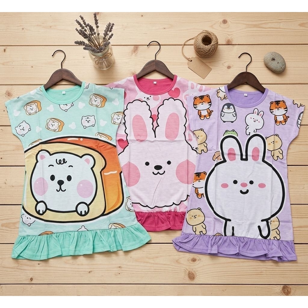 DASTER DEDINA SML MOTIF GESER ANAK PEREMPUAN ROTI, RABBIT