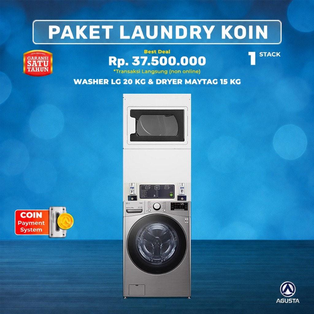 LG Mesin Laundry Maytag 1 Stacker koin
