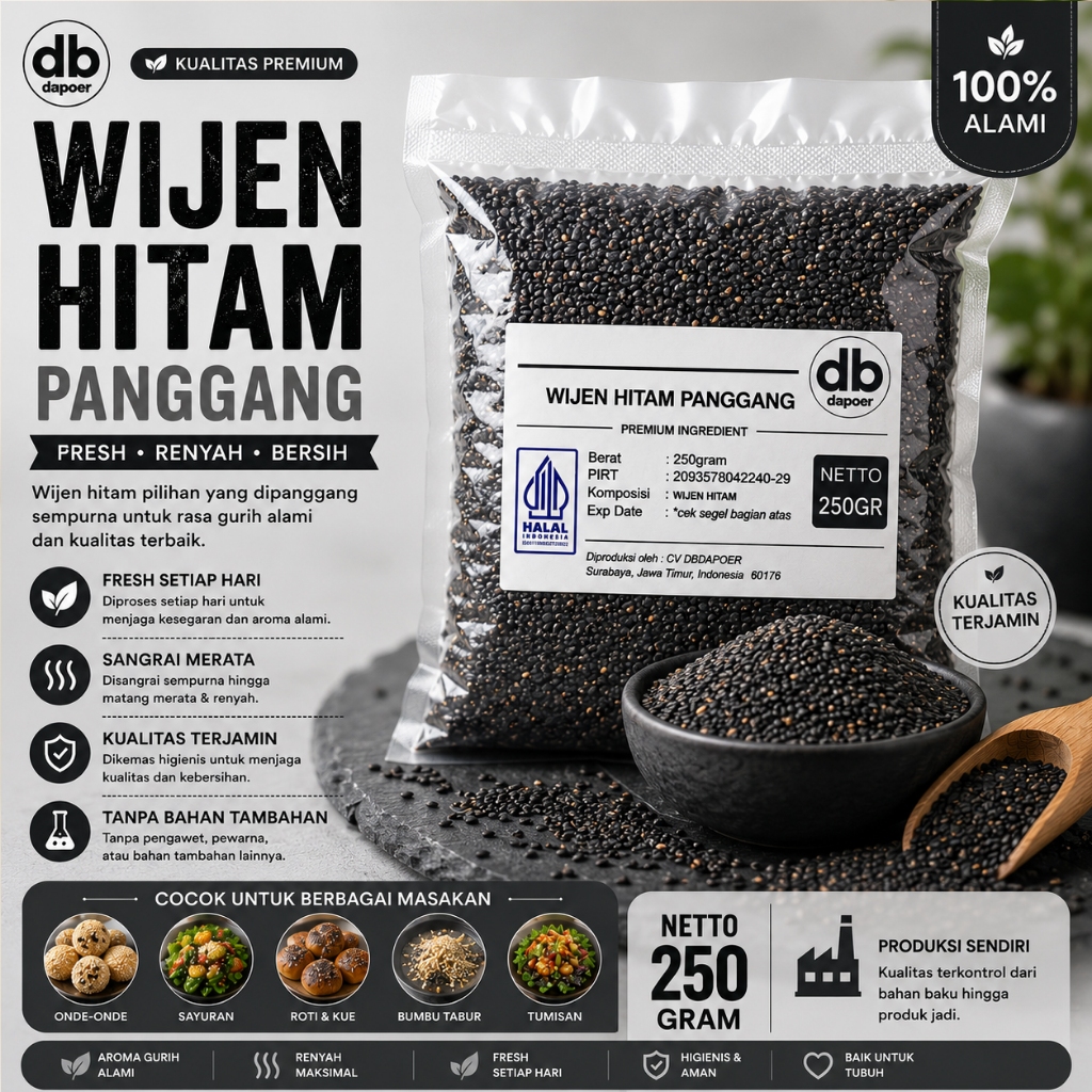 Wijen sangrai siap pakai Wijen Hitam Sangrai Matang