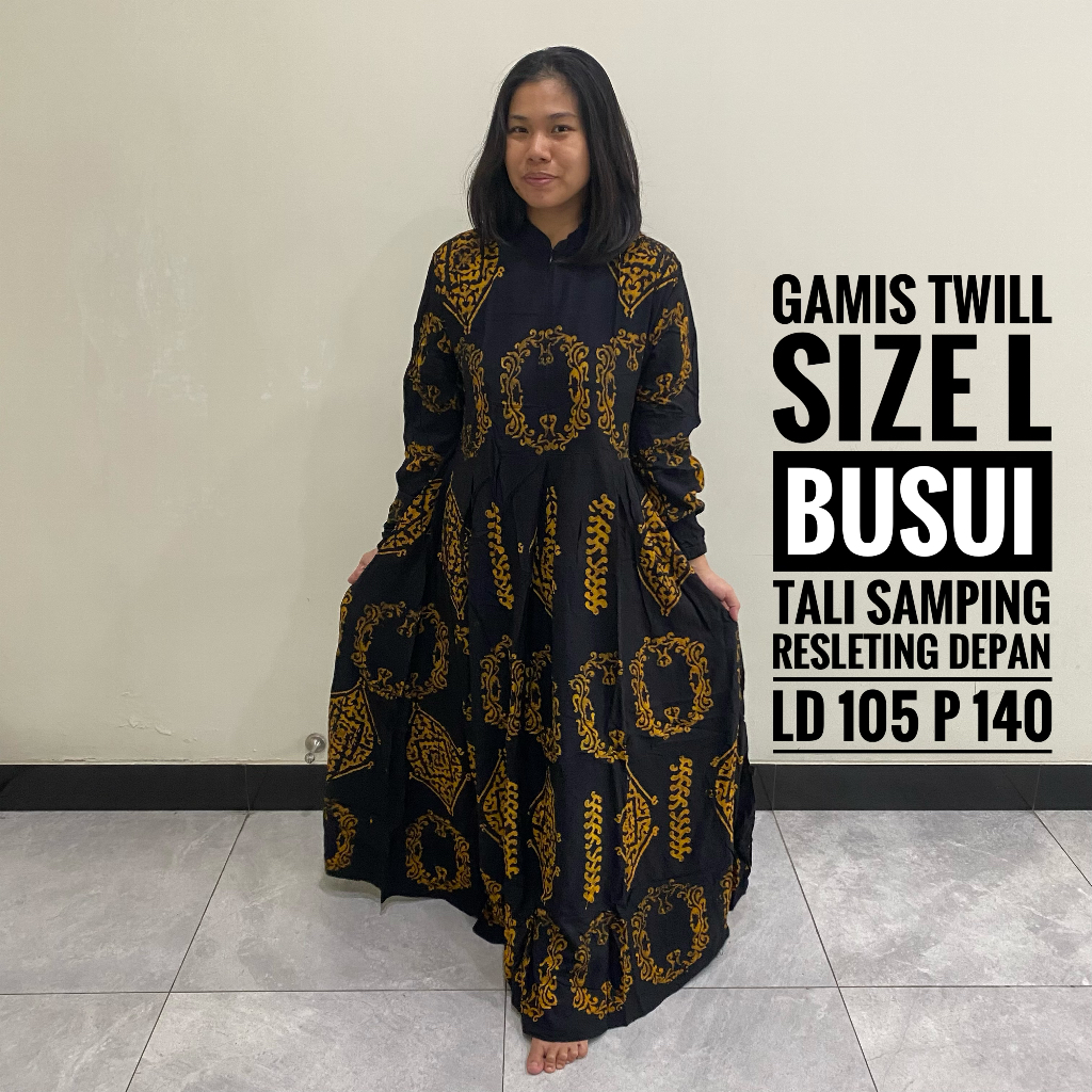 Baju Gamis Wanita Terbaru 2022 Kekinian Dewasa Motif Batik Abstrak Rayon Candi Mekar Busui Friendly 