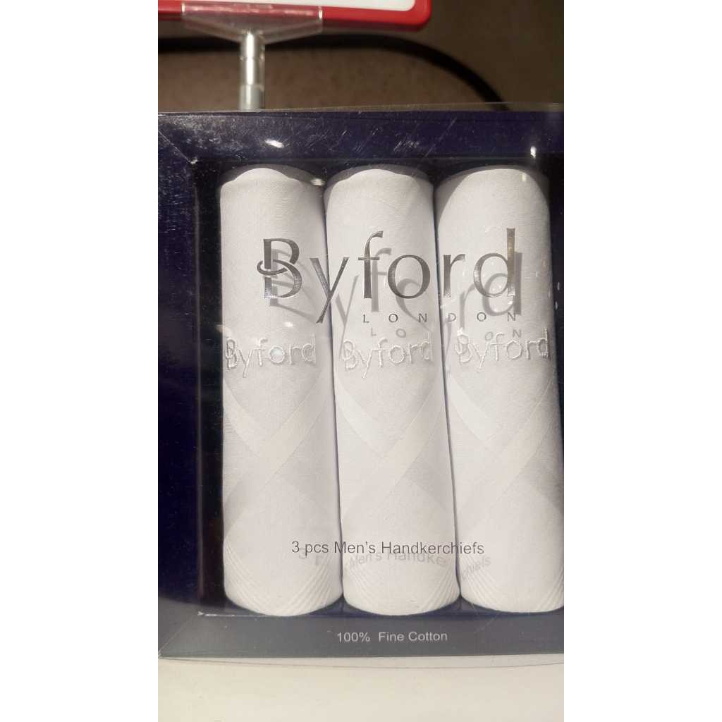 SAPU TANGAN BYFORD FINE CUTTON 100% WARAN PUTIH FULL