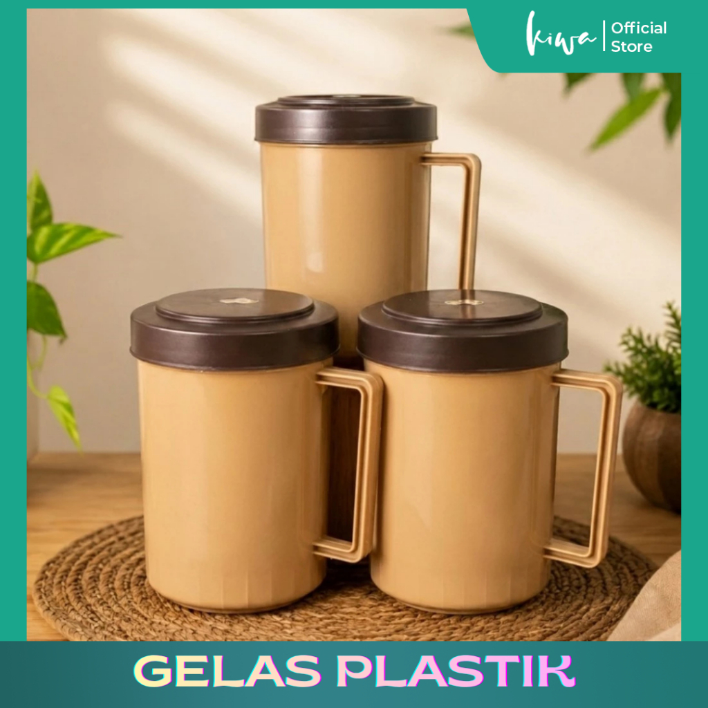 MUG GELAS TUTUP CHOCO /Gelas Plastik Jumbo Mug+Tutup / Cangkir Plastik gagang tutup/ MUG SINCHAN CAP