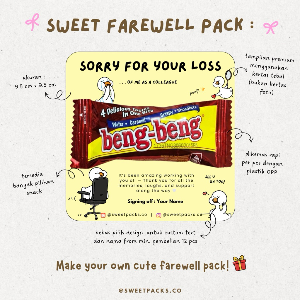 Hadiah Perpisahan Kantor Snack Gift Resign / Farewell Gift Lucu Unik – Souvenir Perpisahan Kerja by 