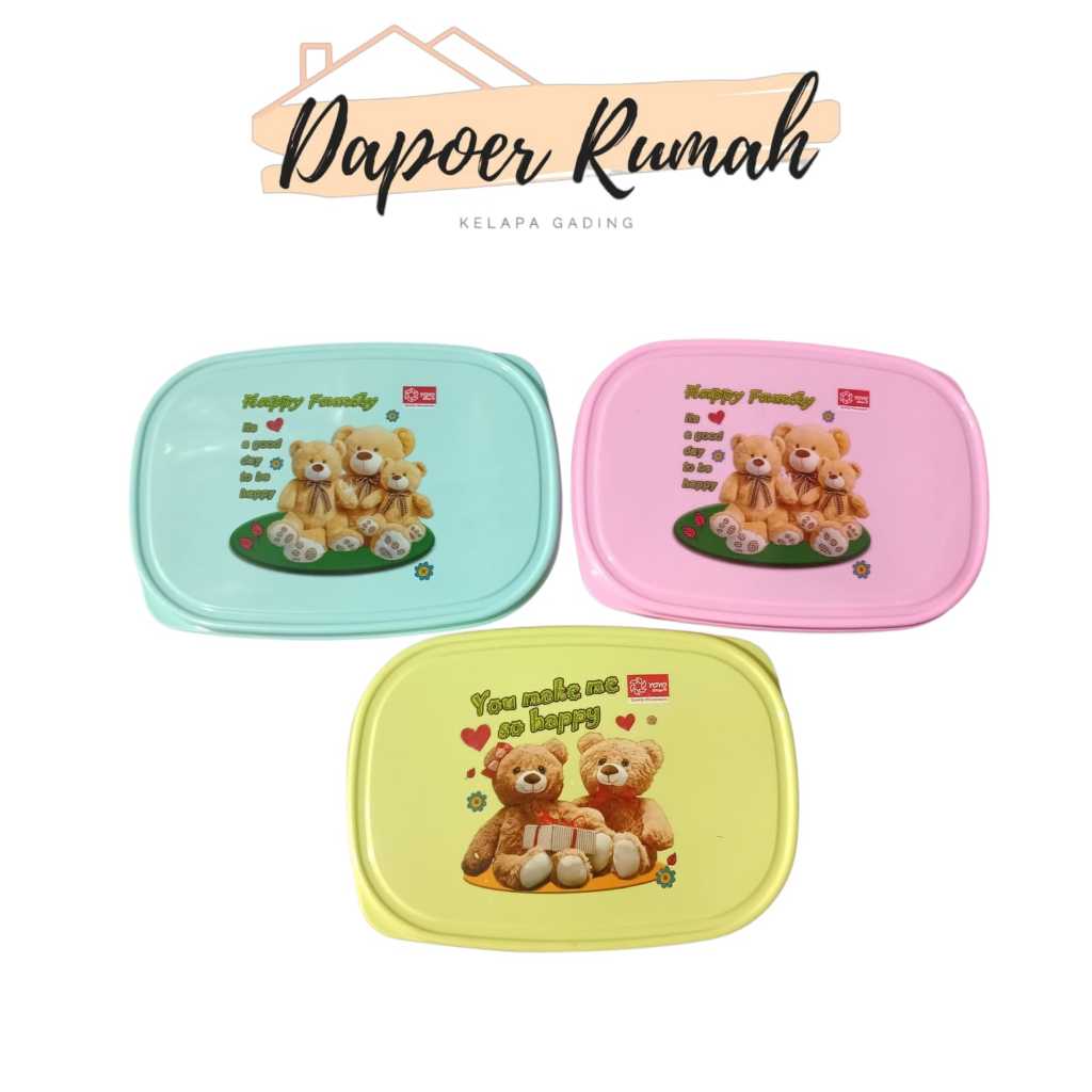 Kotak Makan Mini / Lunch Box 2 Sekat / Kotak Bekal Makan Anak / Ompreng makan anak