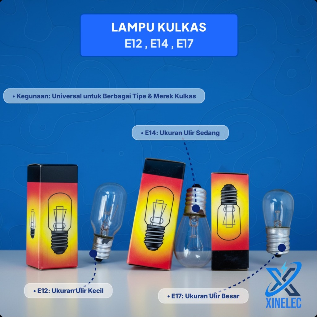 Bohlam Lampu Kulkas Universal Ukuran E12 E14 E17 / Lampu Kulkas Drat Ulir