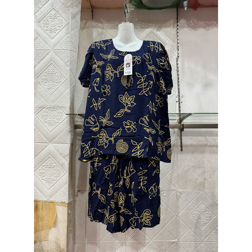 STELAN BAJU TIDUR MARISSA TANGAN TULIP & DADA KARET