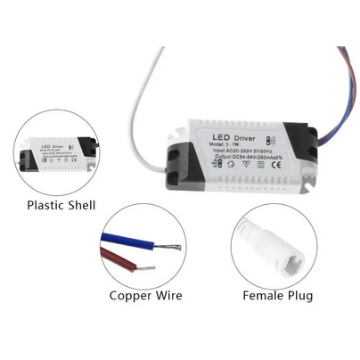 Adaptor Driver Lampu Downlight Lampu LED Tanam Plafon, Fleksibel dengan pilihan berbagai watt dan He
