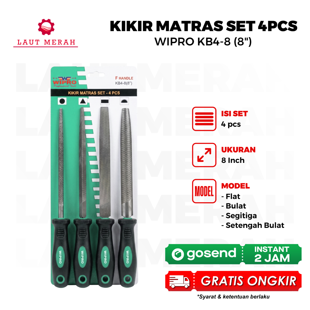 WIPRO KB4-8(8") Kikir Matras 8" Wipro 4pcs / Kikir Halus Kikir Besi Set