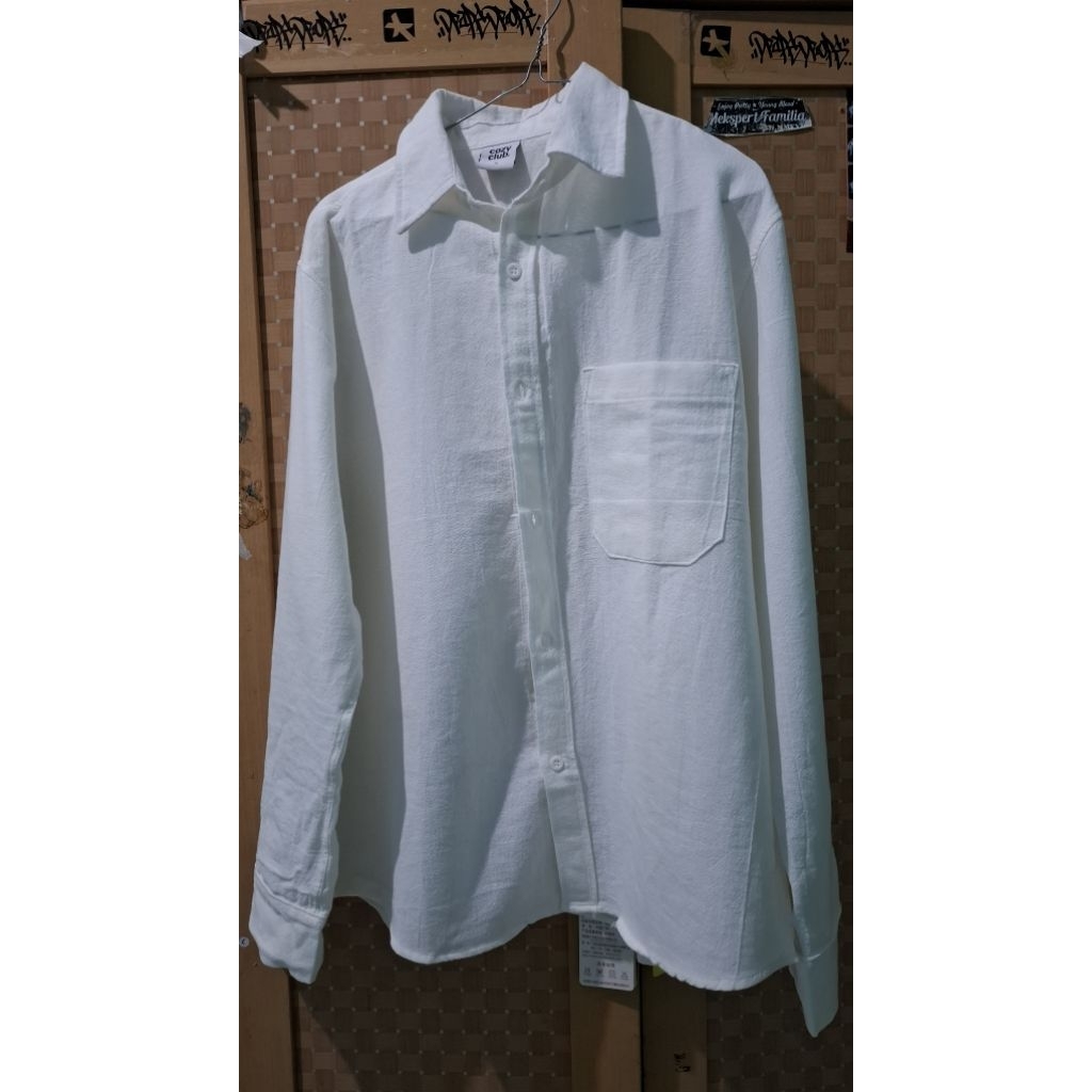 (PRELOVED) Kemeja Pria Linen COZYCLUB Long Sleeve - Nyaman Dipakai, Bahan Premium, Kerah Klasik