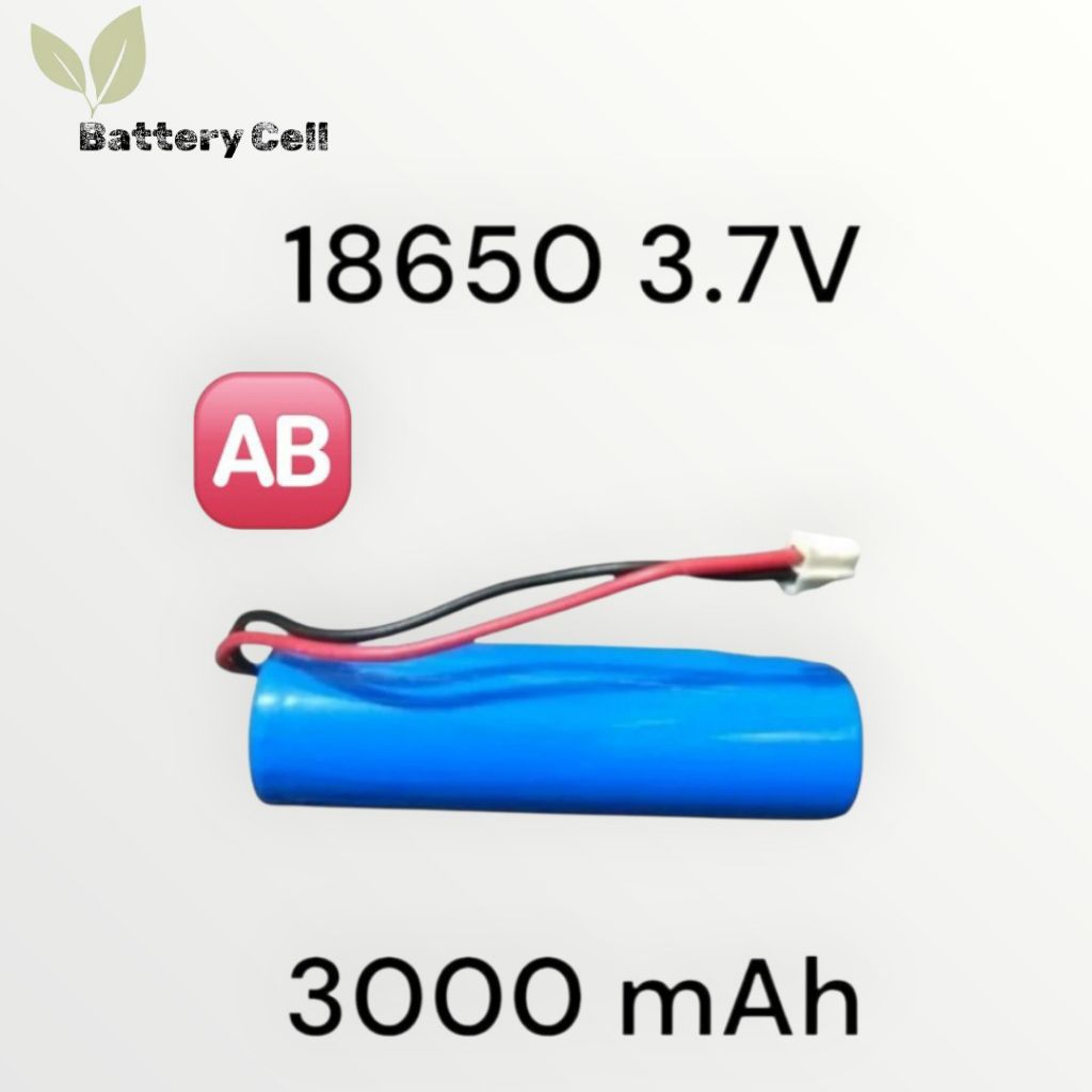 Battery 18650 3.7V 3000mAh Plus Socket Soket Kabel Baterai Pompa Galon Kipas Mini Lampu Emergency Sp