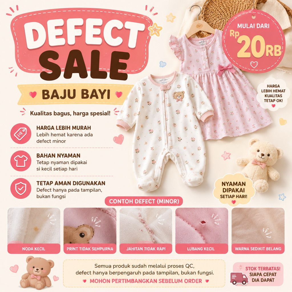 DEFECT SALE  Fashion bayi defect minor import - babywear
