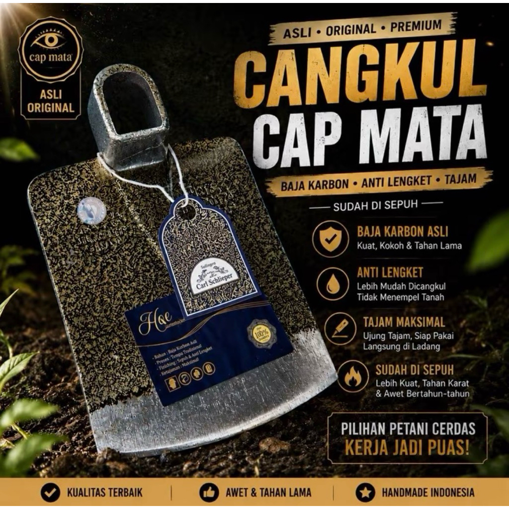 (BERGARANSI 100%) Cangkul Cap Buaya Emas Carmen Anti Lengket Original - Pacul Cap Buaya Emas Carmen 