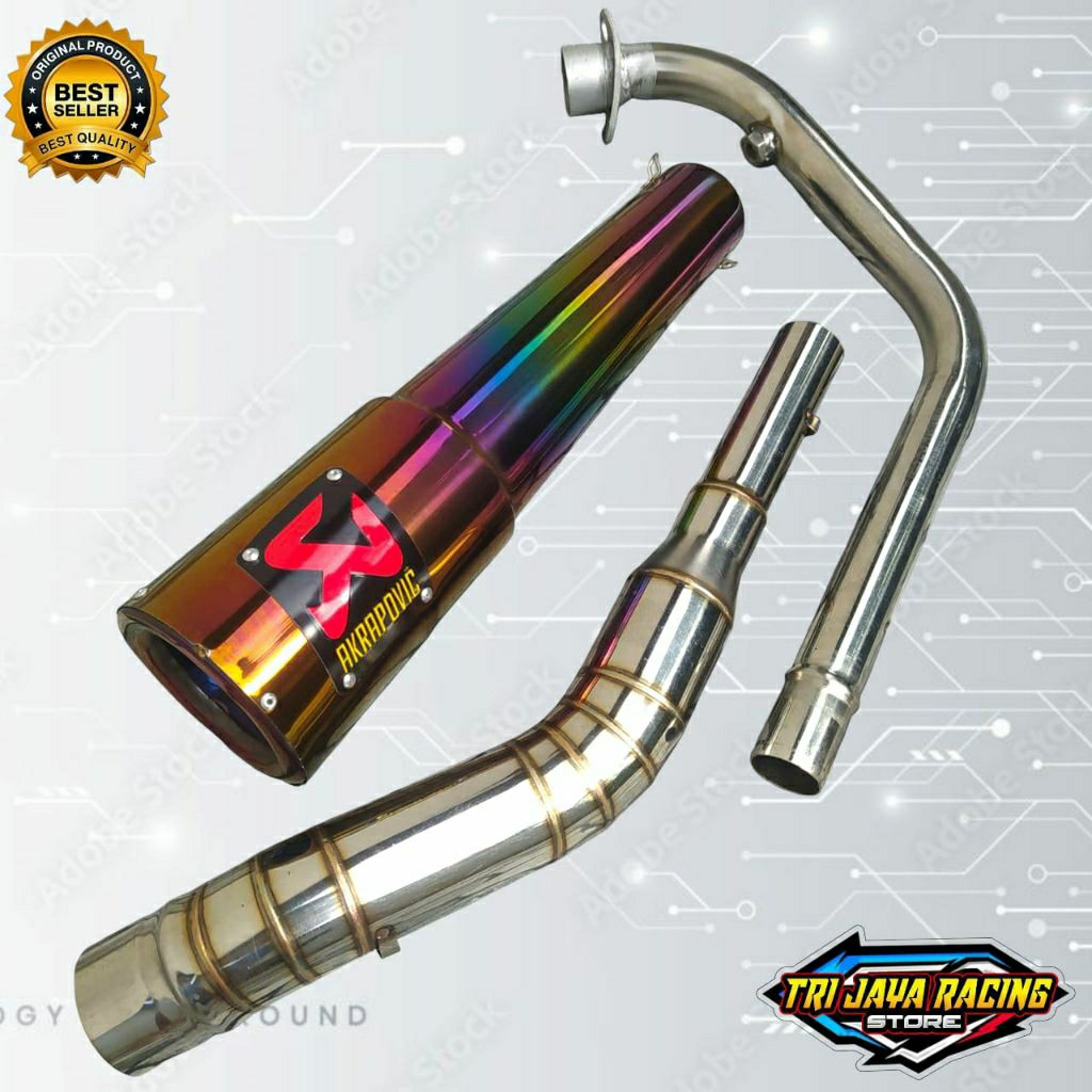 AKRAPOVIC GLASS PELANGI KNALPOT RACING MOTOR CBR 150R CB 150R VERZA SONIC VIXION BYSON R15 V2 R15 V2