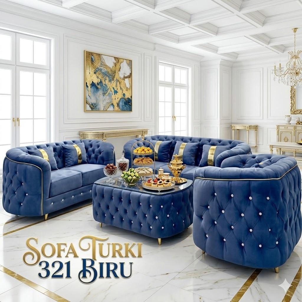 Sofa Turki 321 Minimalis Modern Sofa Seribu Kancing Sofa Kursi Tamu Sultan Kursi Tamu 321 Mewah + Me