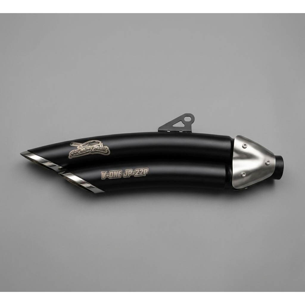 silincer knalpot motor custom double vanes lengkung japstyle clasik tiger scorpui mp w175