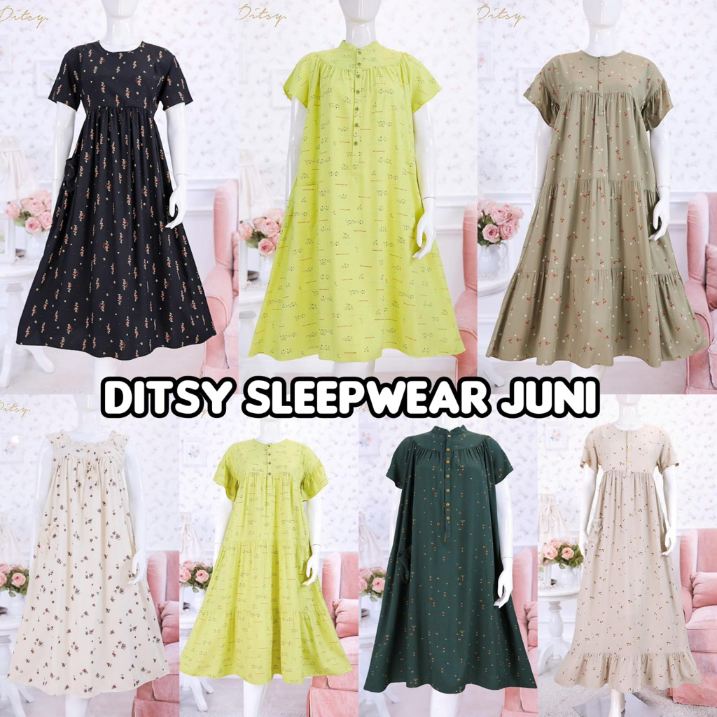 Ditsy Sleepwear Daster Juni S M L XL XXL Laynira Vintage Cerese Summer Nola Nightdress Ivara Vintage