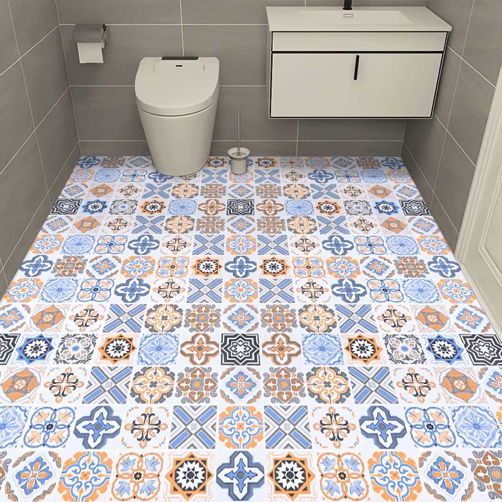 5M Lantai Stiker  Kamar Mandi Tahan Air PVC wallpaper kamar mandi Dinding Dekorasi Kamar Mandi Self-
