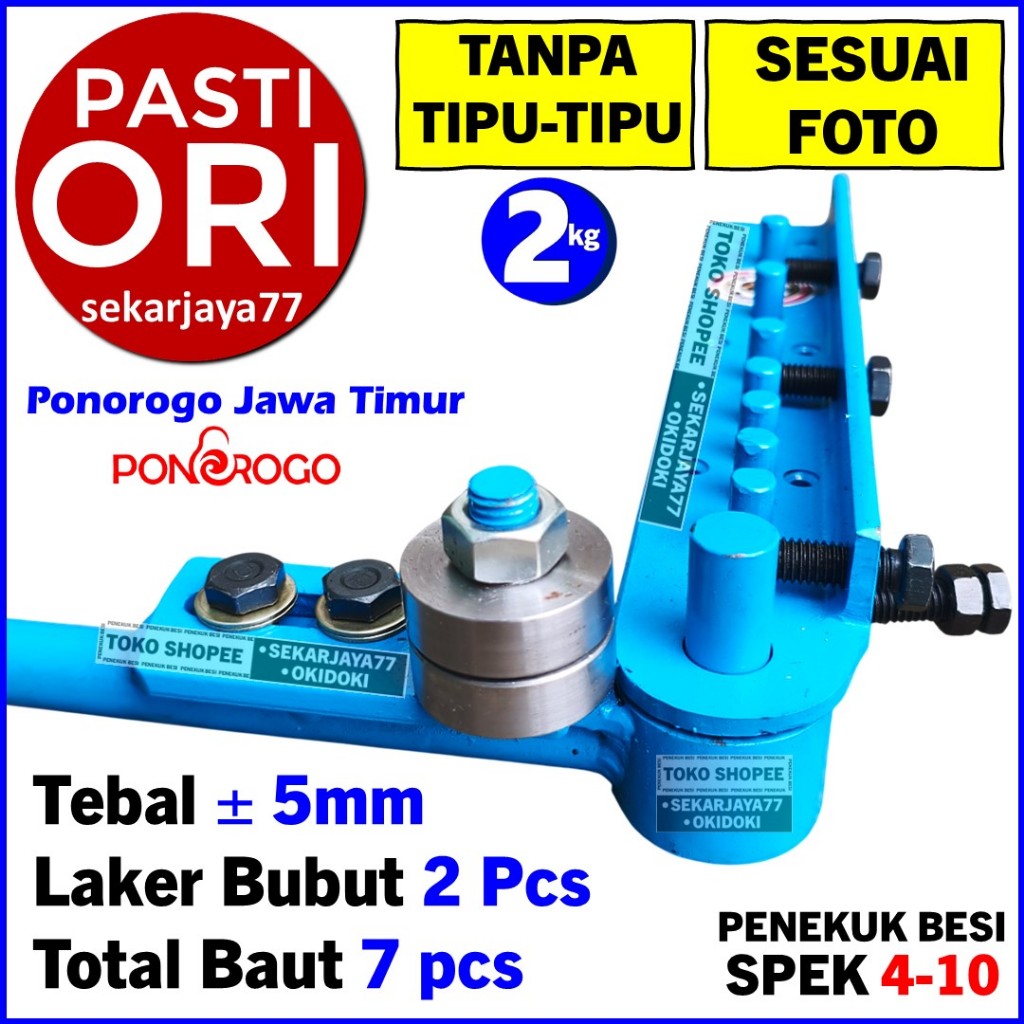 SEKARJAYA77 Alat Penekuk Besi Bahan Besi Tebal Pakai Laker Dibubut Untuk Besi 4 6 8 10 mm  SJPa01