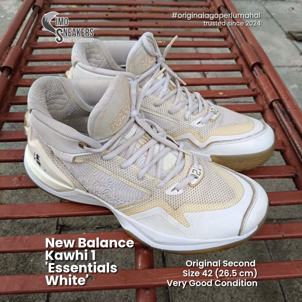 New Balance Kawhi 1 Putih Emas Sepatu Basket Sneakers Original