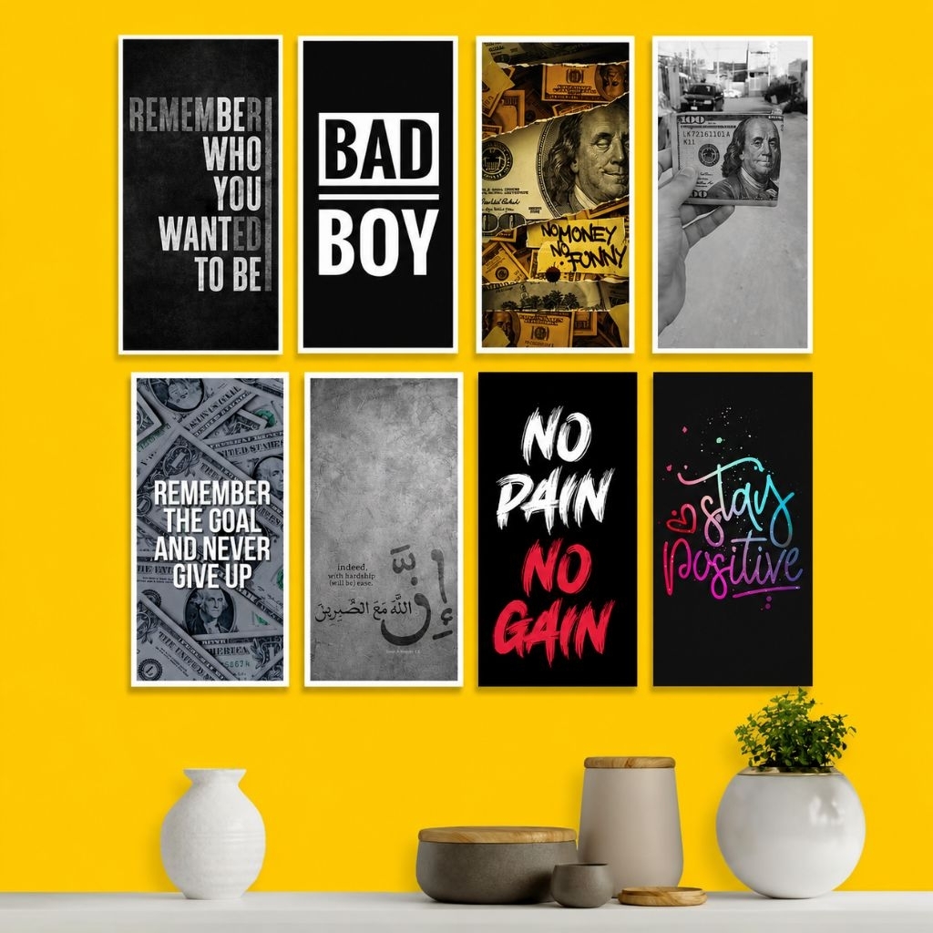 Pajangan Dinding Kamar Poster Hitam Putih Wall Decor Quotes Motivasi