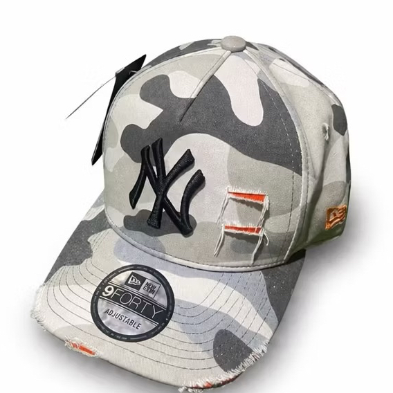 TOPI MLB NY DENIM MOTIF DAMAGE ORIGINAL CAMO WHITE / TOPI PRIA WANITA ARMY WHITE DAMAGE / TOPI FULL 