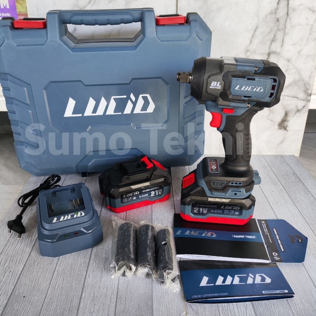 Cordless Impact Wrench Lucid LH-500 Gen2 Mesin impact pembuka baut Lucid LH500 2 baterai