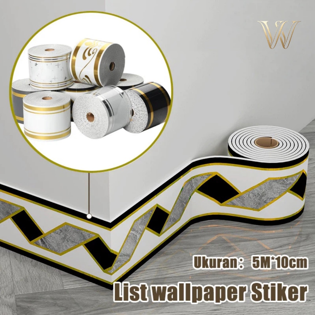List Dinding Keramik Self Adhesive 10cmx5M Anti Air | Lis Dekorasi Anti Lembap Wallpaper Border Dapu