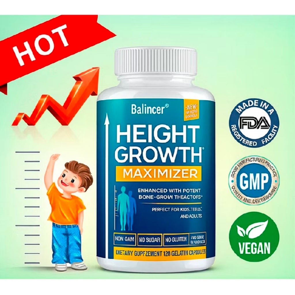 HEIGHT GROWTH MAXIMIZER ASLI 100% OBAT PENINGGI BADAN HERBAL SUPER GROW UP ASLI - HEIGTH GROWTH ORI