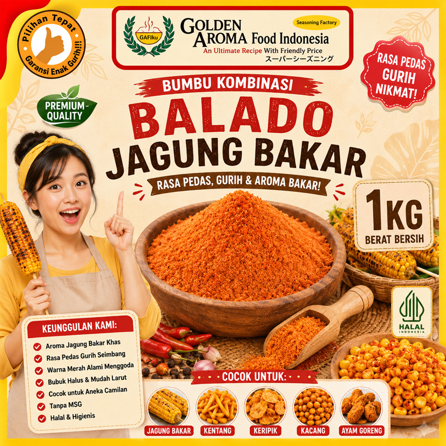 Bumbu Kombinasi Balado Jagung Bakar 1 Kg Jual Bubuk Tabur Balado Jagung Bakar Halal Kiloan Premium