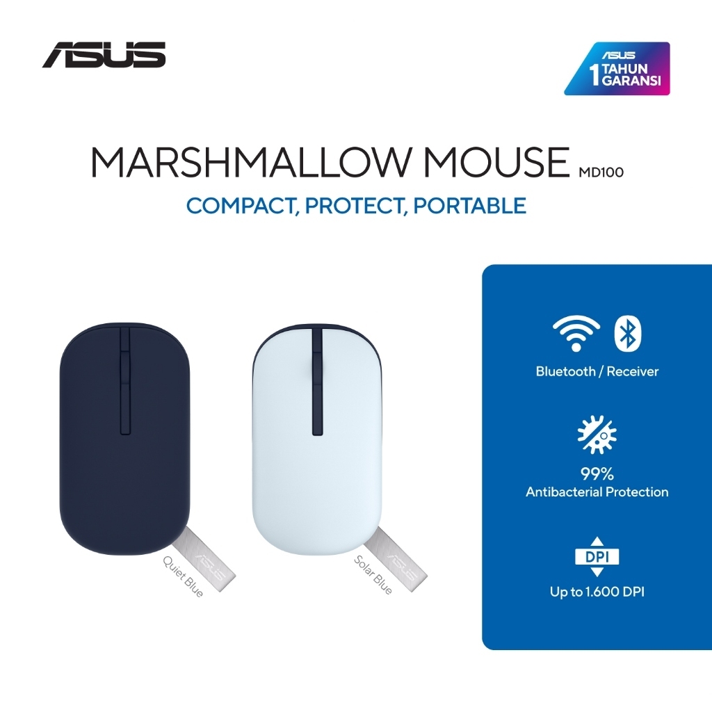 Asus Mouse Wireless Bluetooth MD100 Original Asus
