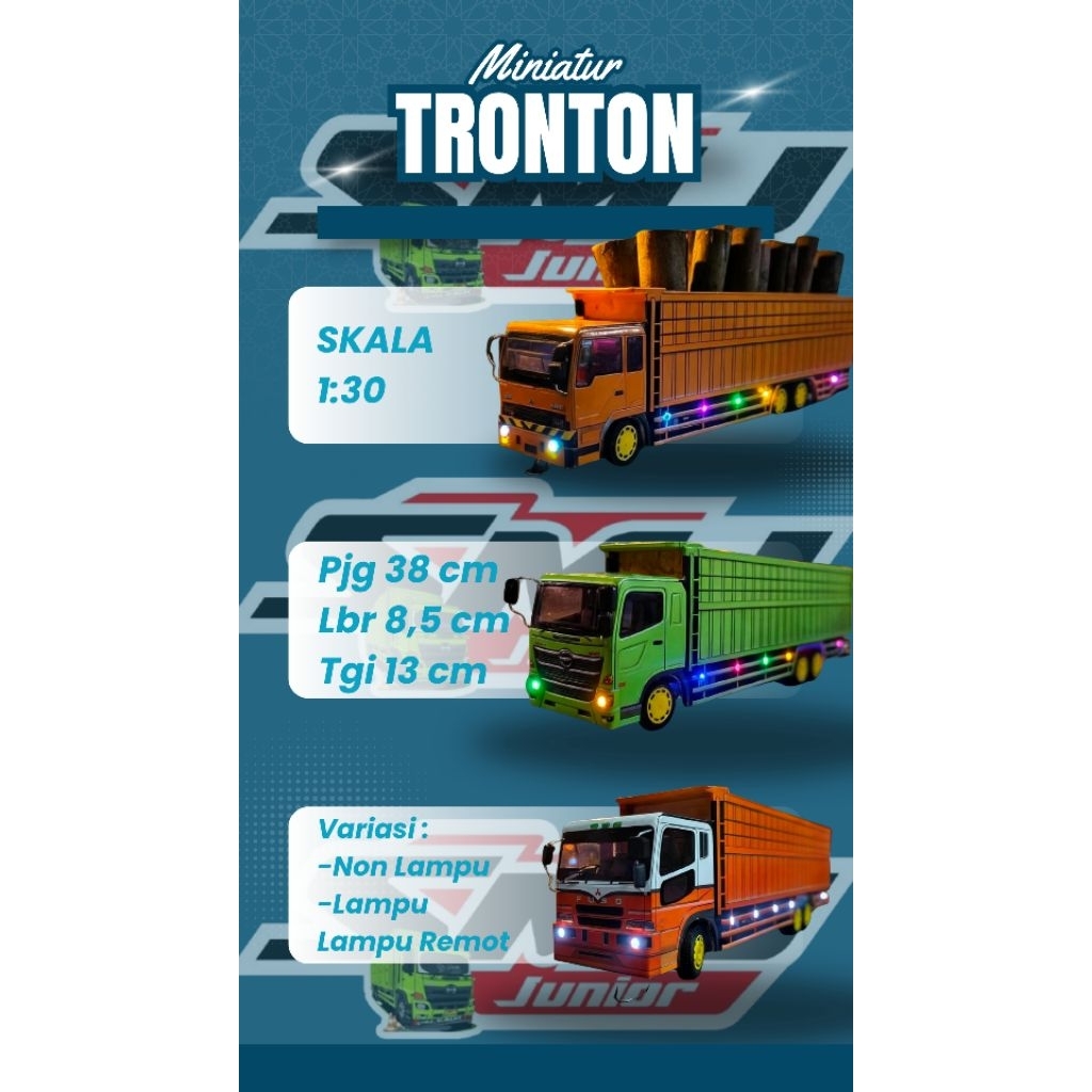 Miniatur truk tronton mainan edukasi anak Mobil Remot control Tronton Hino Fuso Isuzu Higa