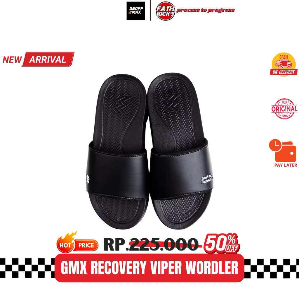 Sandal Geoff Max Original - Viper Wordler Black Recovery Sandal Pria & Wanita