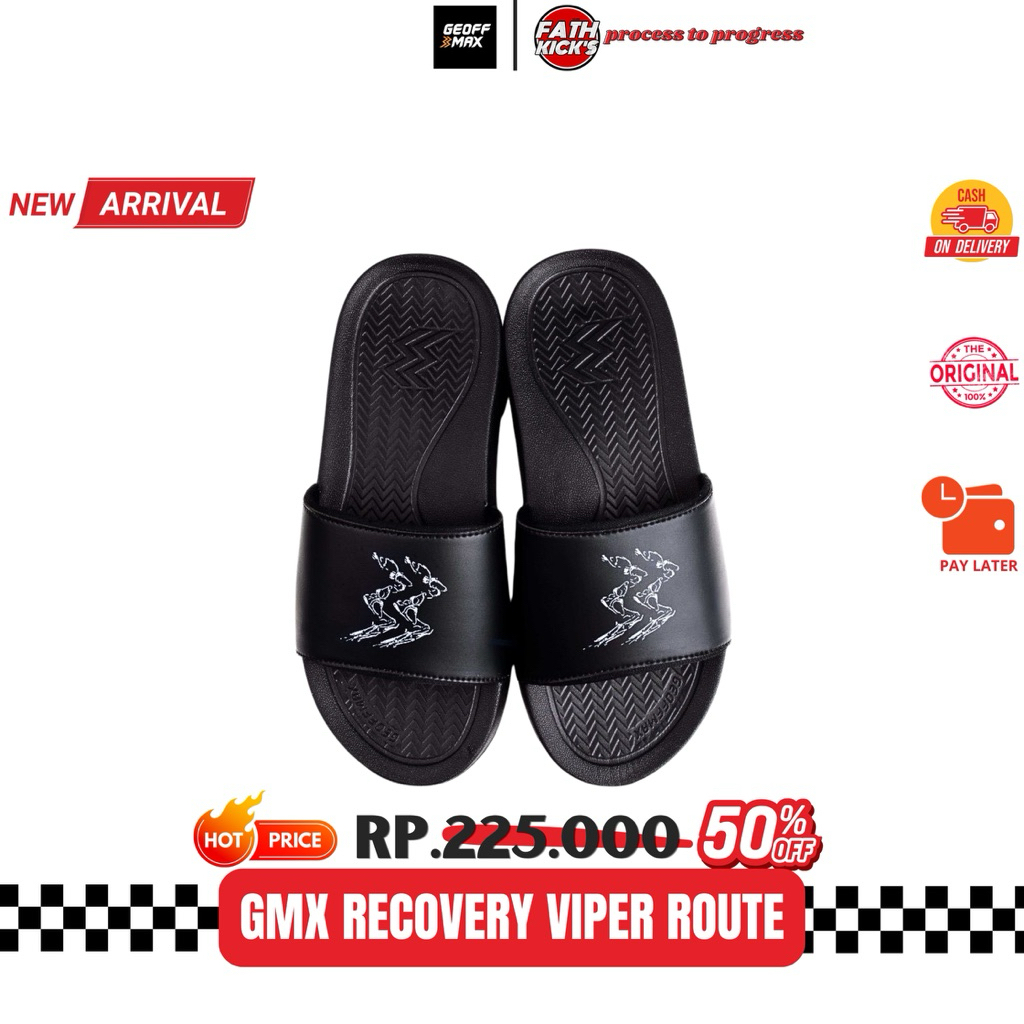 Sandal Geoff Max Original - Viper Route Black Recovery Sandal Pria & Wanita
