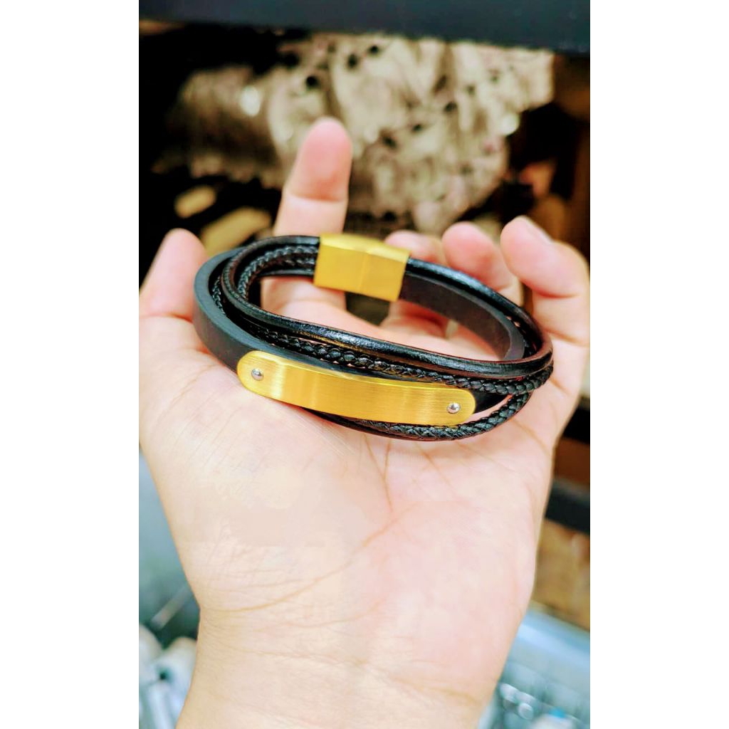 Gelang Tangan Pria Bangle Hitam