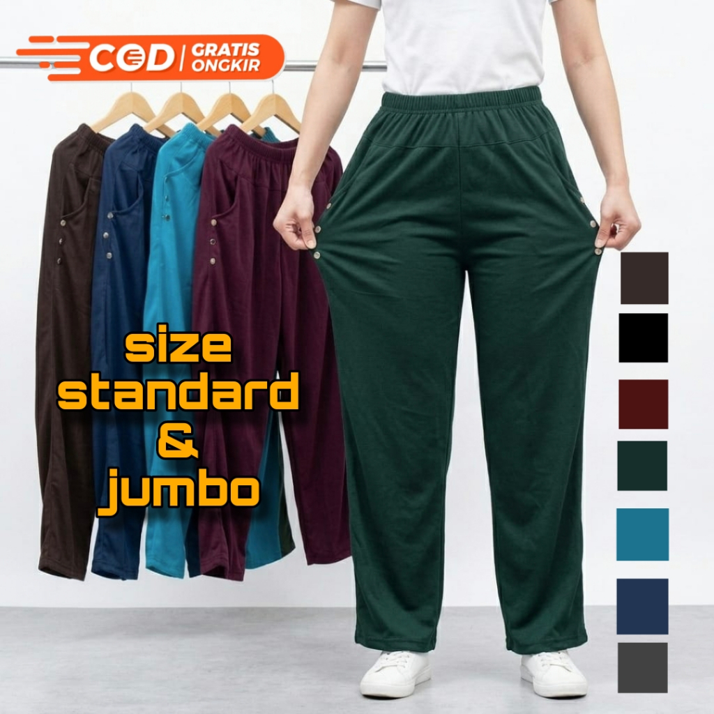 { PROMO } CELANA PANJANG WANITA BAHAN KAOS PREMIUM QUALITY | CELANA AYU TING TING | CELANA HARIAN SI