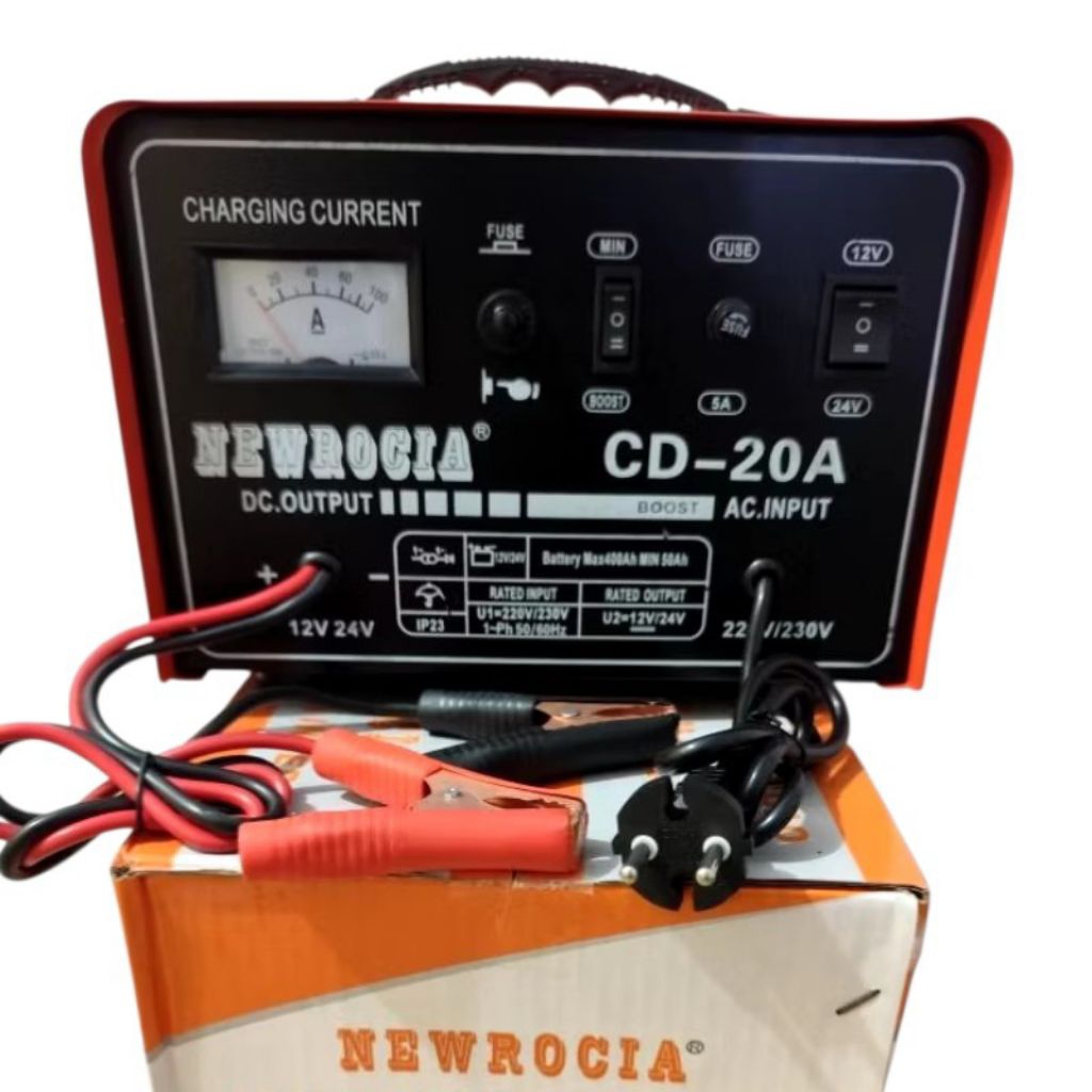 Charger Aki 12Volt 20 Amper Rocia / CAS AKI 12Volt-24Volt 20 AMPER ROCIA