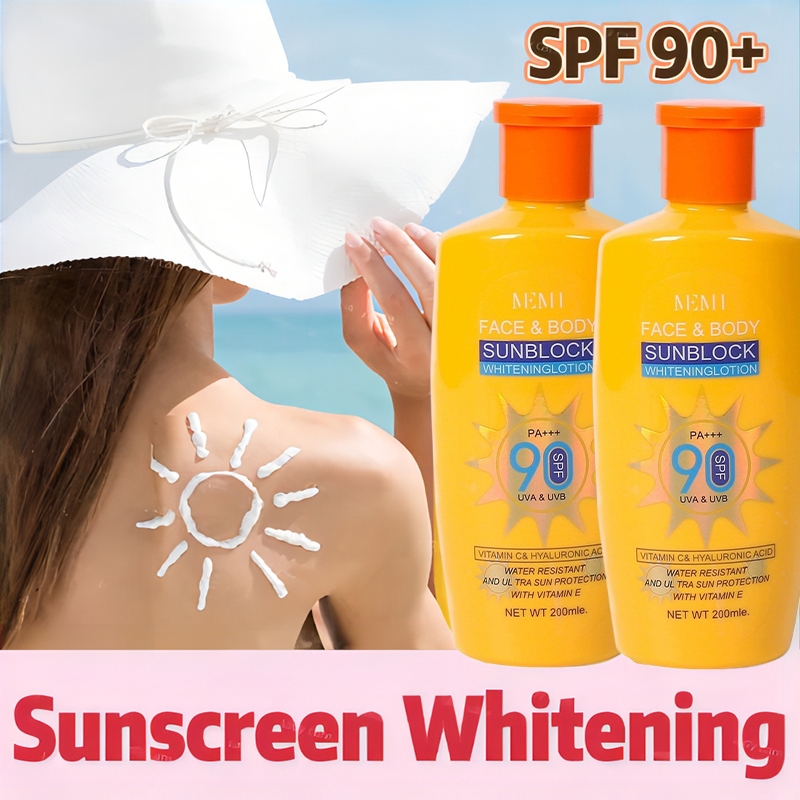 Glowing Up Sunscreen Lotion Whitening Sunblock Cream SPF90 PA +++ Wajah Dan Badan Sunscreen Sun Prot