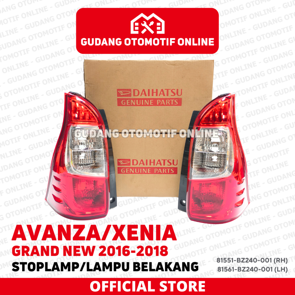 STOPLAMP KANAN KIRI LAMPU BELAKANG GRAND NEW AVANZA XENIA 2016 2017 2018 ORI - 81551-BZ240-001 / 815