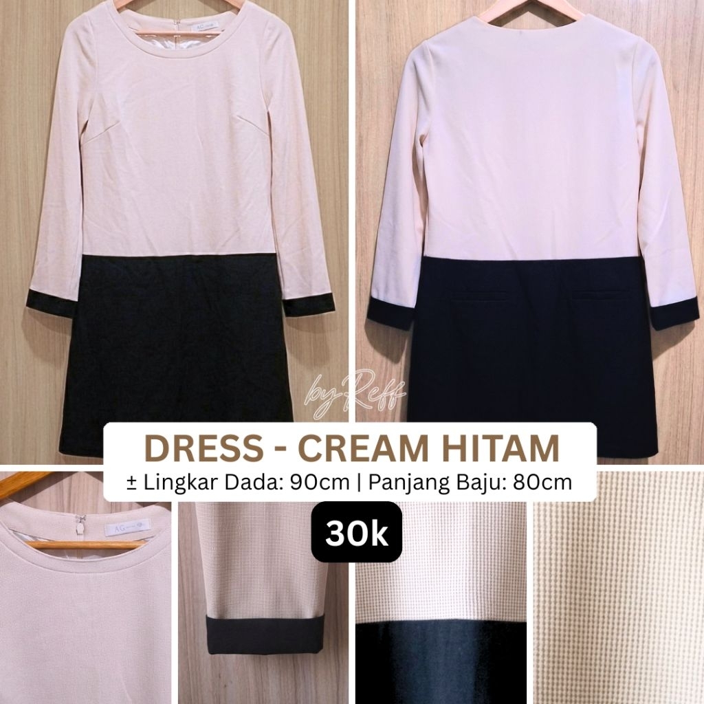 ​[PRELOVED] Dress – Cream Hitam