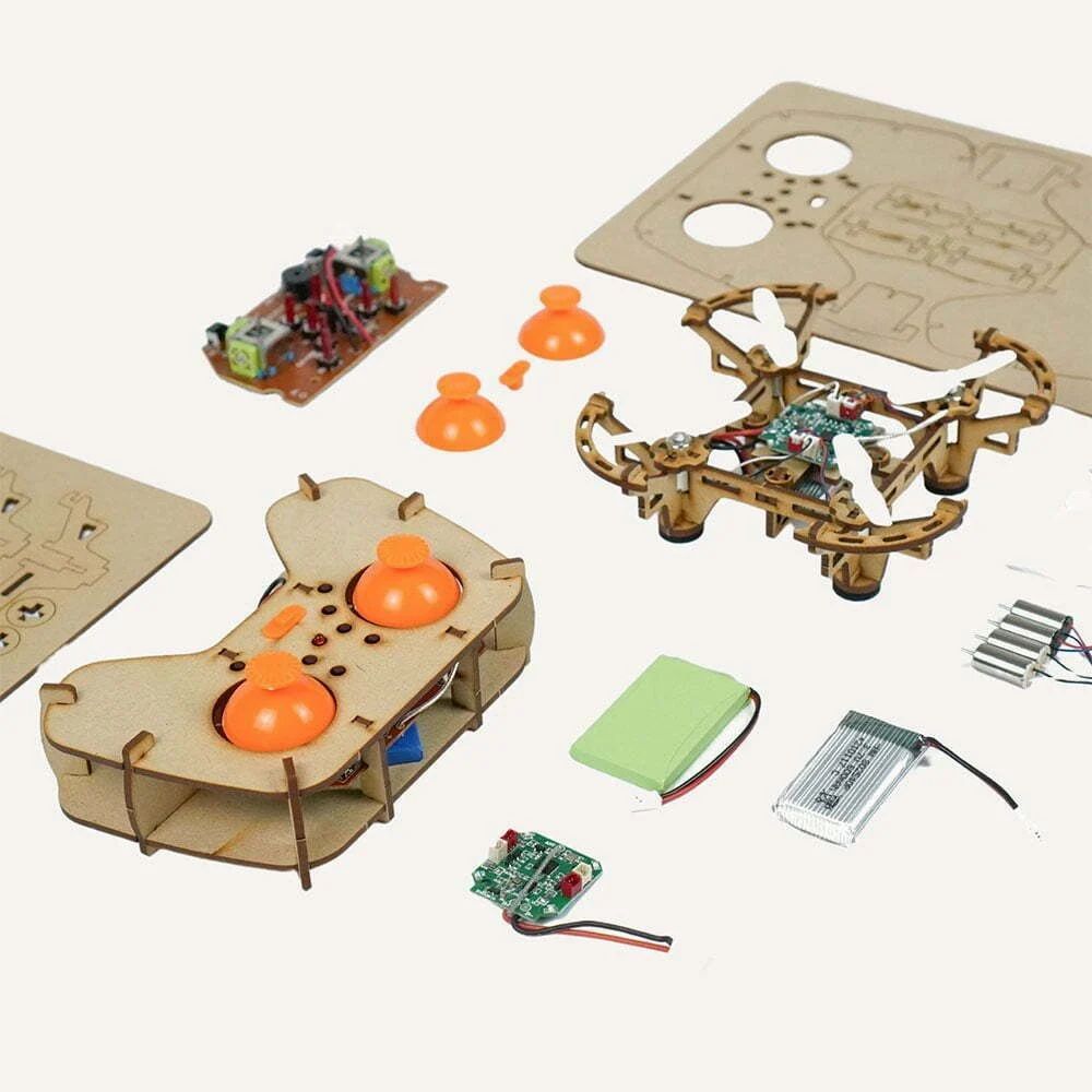 Drone Anak DIY Rakit Sendiri RC Quadcopter Mini Mainan Edukasi dengan Remote Drone Mainan