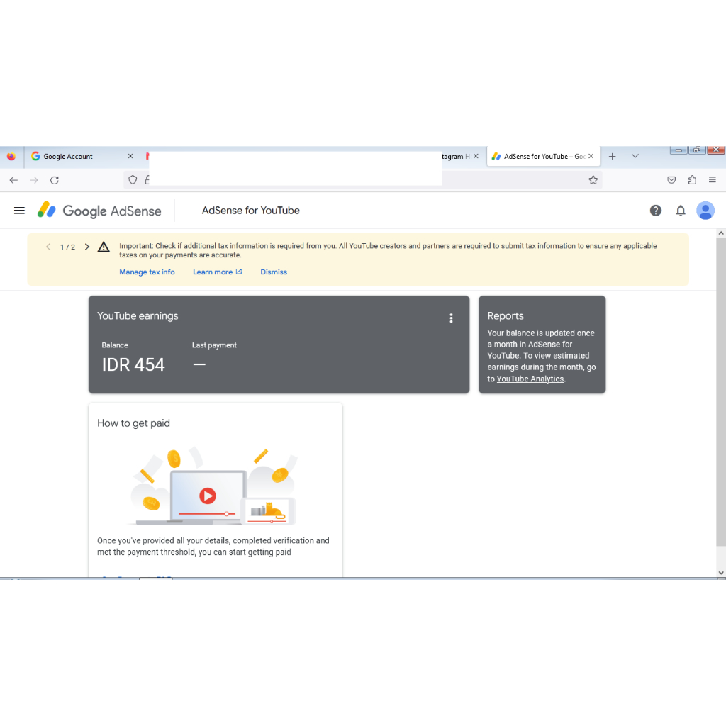 Akun adsense Fresh